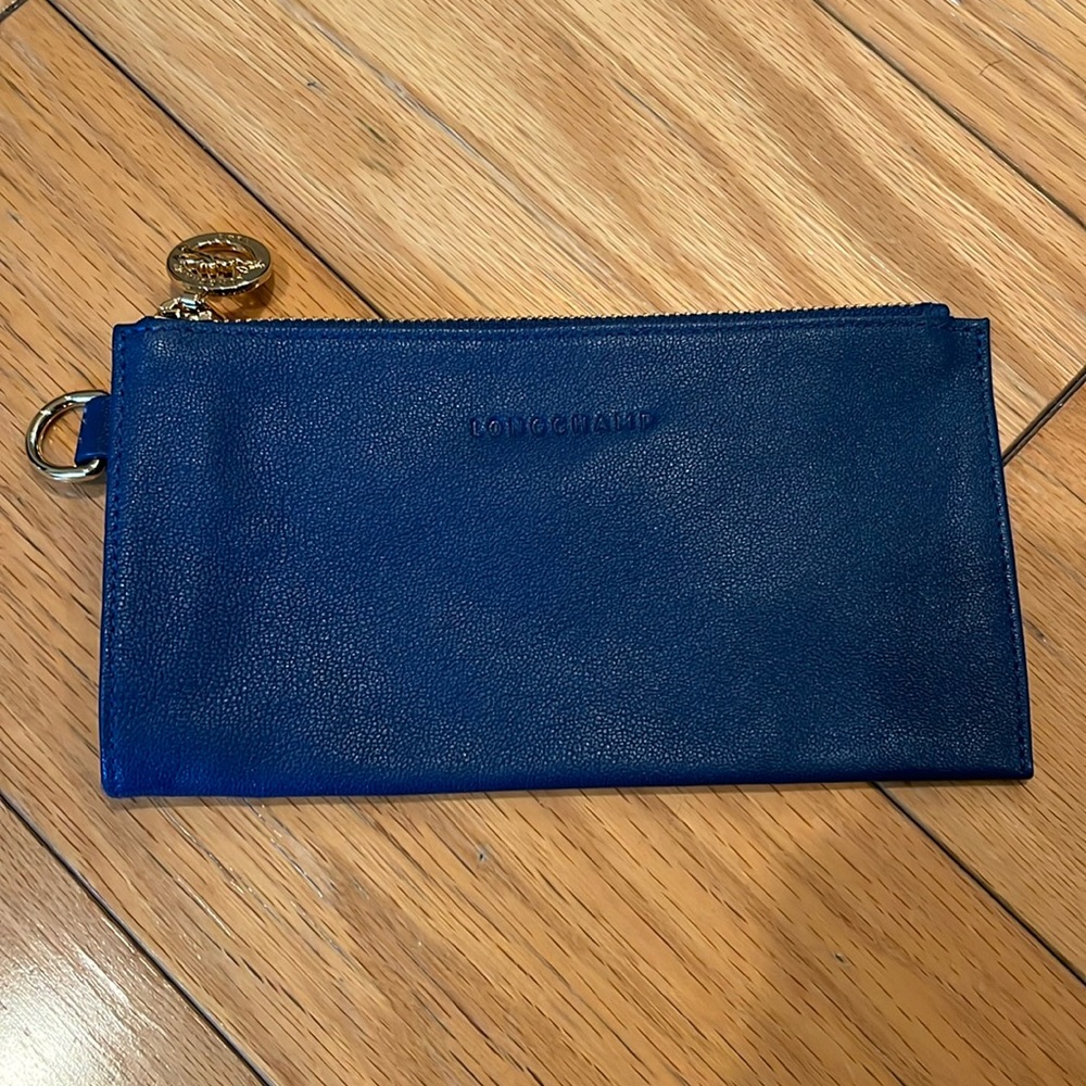 Longchamp D-Ring Zip Leather Pouch (Le Foulonné)